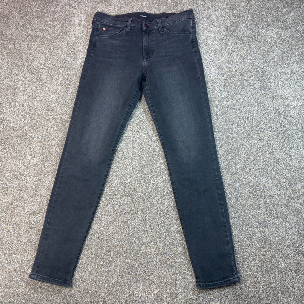Hudson Natalie Midrise Super Skinny Ankle Jeans Faded Black Size 28 Y2K Stretch